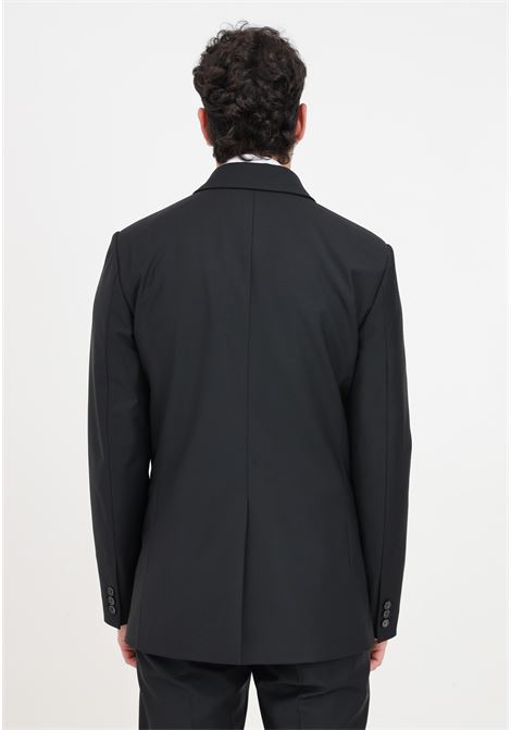 Black double-breasted men's jacket PATRIZIA PEPE | 5S0743/A1WKK102Nero vinile
